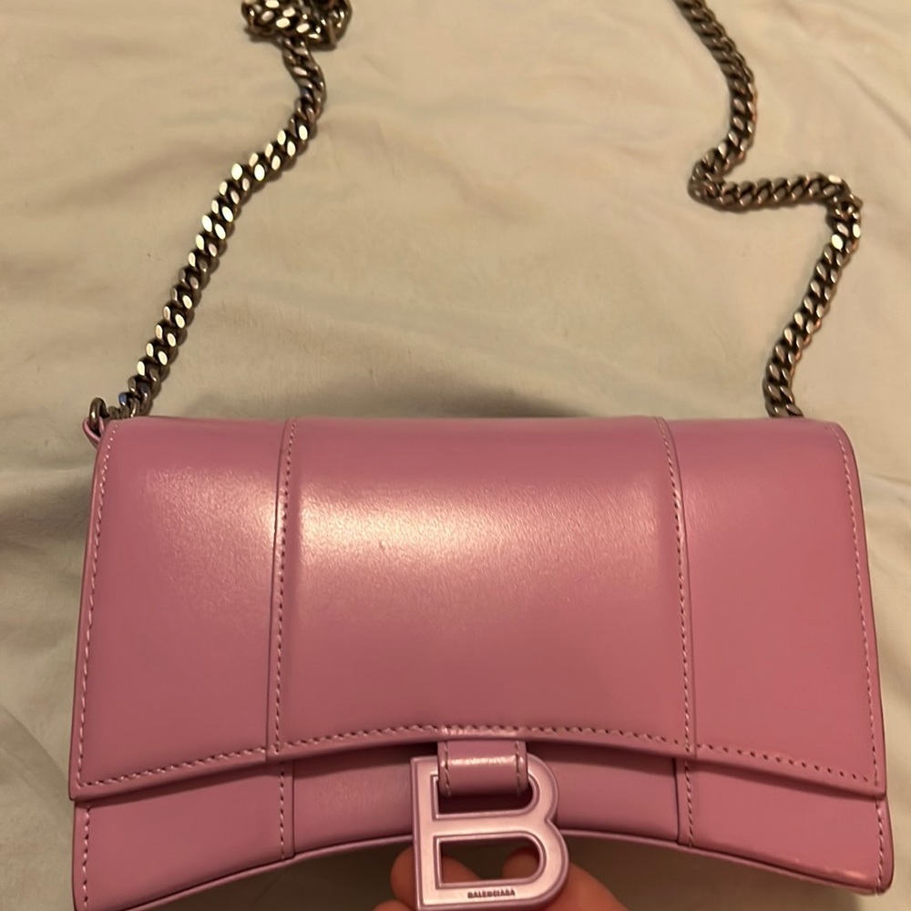 100% Authentic Balenciaga cross body bag with silver metal detail